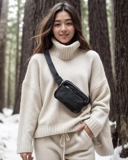 UTO Fanny Pack for Women Crossbody Trendy Fashion Belt Purse Chest Waist Hip Bumbag for Outdoor Shopping Travel Hiking