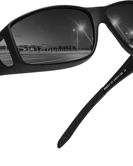 MEETSUN Fit Over Glasses Sunglasses for Men Women,Wrap Around Sunglasses Polarized UV400 Protection