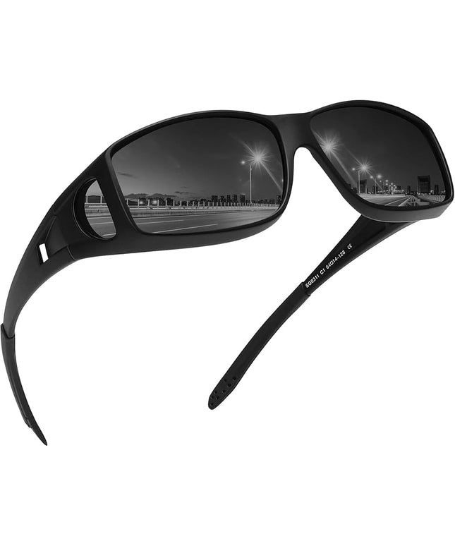 MEETSUN Fit Over Glasses Sunglasses for Men Women,Wrap Around Sunglasses Polarized UV400 Protection