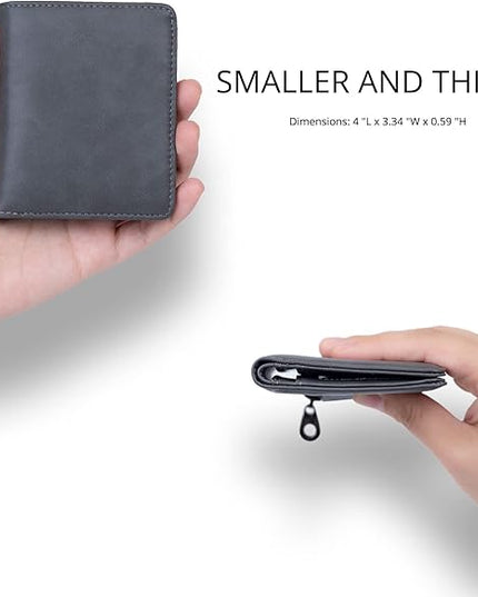 Alldaily Small RFID Wallet for Women Slim Compact Bifold Pocket Ladies Travel Mini Purse (Grey)