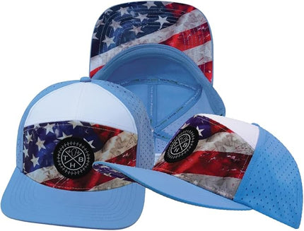 The Heartbeat Brand Color Vibes Flag Laser Mesh Snapback Hat for Men & Women | Flat Bill Trucker Hat | Undervisor Design