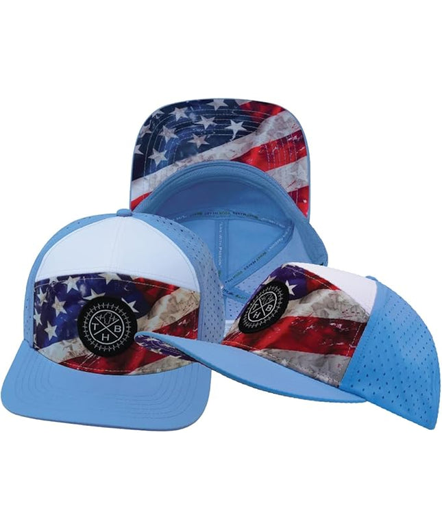 The Heartbeat Brand Color Vibes Flag Laser Mesh Snapback Hat for Men & Women | Flat Bill Trucker Hat | Undervisor Design