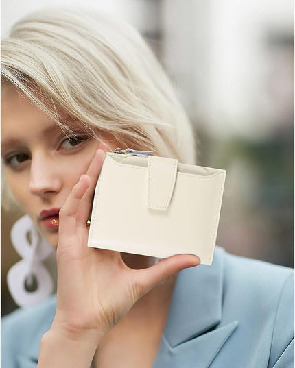 FALAN MULE Small Wallet for Women Leather Bifold Compact RFID Blocking Small Womens Wallet Purse
