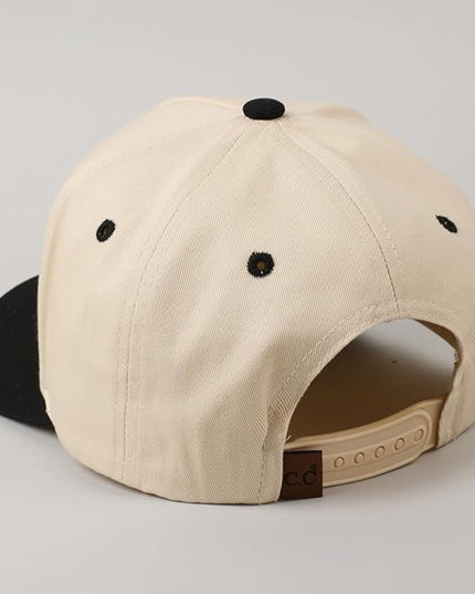 MIRMARU Two-Tone Vintage Canvas Trucker Hats for Men & Women, Adjustable Size Baseball Caps with Trendy Embroidered Design