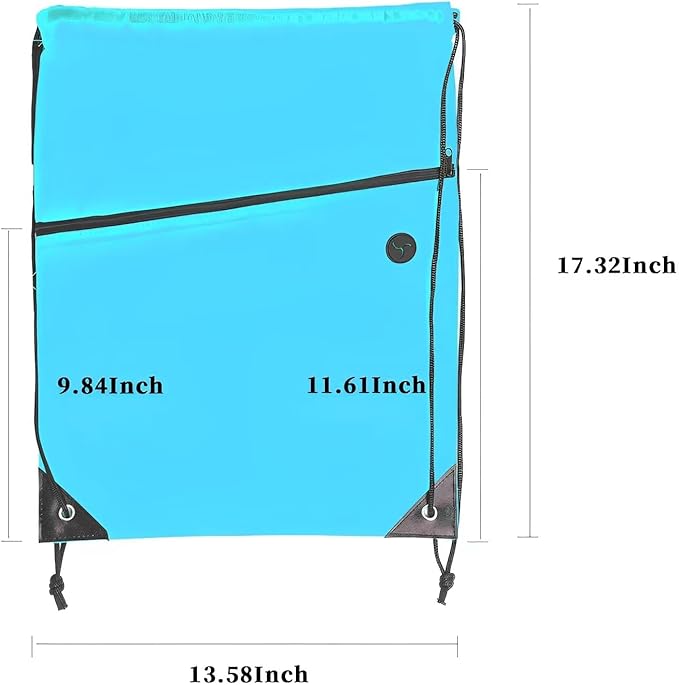 CODOBON Lightweight Drawstring Backpack with 2 Compartments Holds 14" Laptop & Shoes | Foldable to Phone Size, Zip Pocket with Cable Port | Economical for Gym, Travel, parties (Multi -6-colors 18pcs)