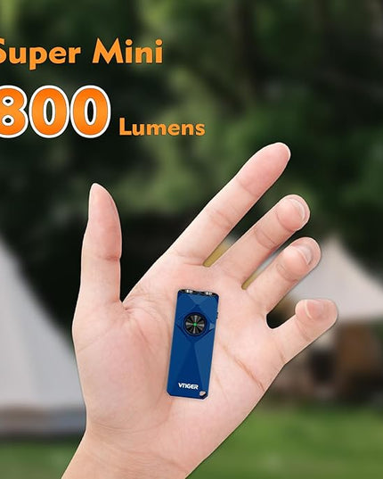 VTIGER K1 Keychain Flashlights, 800 Lumens Portable Flat Little Light,USB Rechargeable Mini Pocket EDC Flashlight with Clip,Compact LED Keyring Lights with Magnet for Everyday Carry,Camping,Emergency
