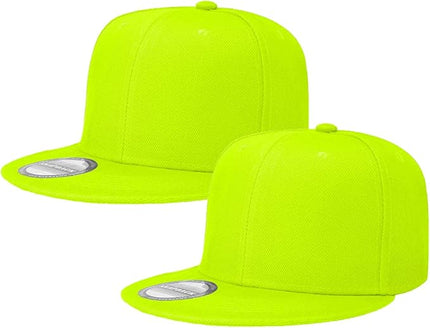 Classic Snapback Hat Cap Hip Hop Style Flat Bill Blank Solid Color Adjustable Size