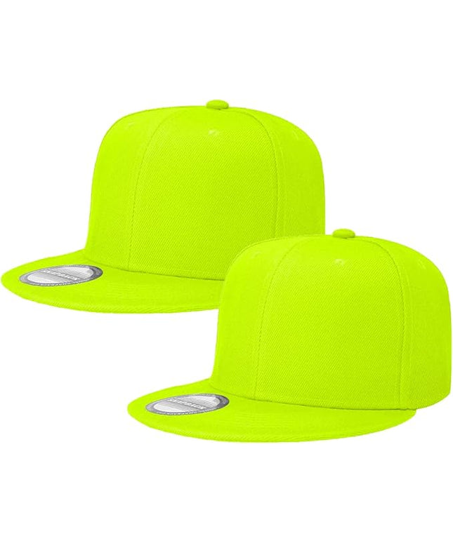 Classic Snapback Hat Cap Hip Hop Style Flat Bill Blank Solid Color Adjustable Size