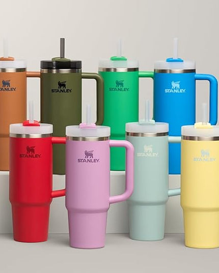STANLEY Quencher H2.0 Tumbler with Handle and Straw 30 oz | Flowstate 3-Position Lid | Cup Holder Compatible for Travel | Insulated Stainless Steel Cup | BPA-Free | Dried Pine