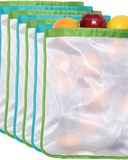 ChicoBag Reusable Produce Bag w/Drawstring Closure & Breathable Mesh | Perfect for Shopping, Travel, Organization | Eco-Conscious Vegetable & Fruit Storage Bags | 3 Blue, 3 Green (Pack of 6)