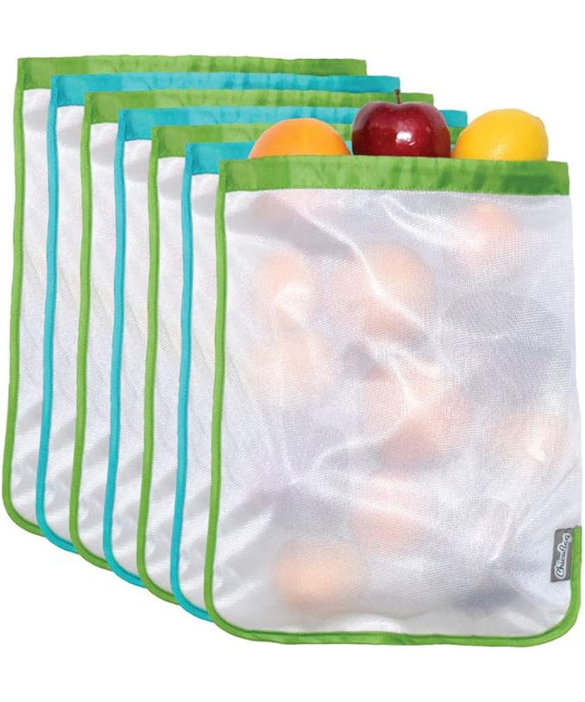 ChicoBag Reusable Produce Bag w/Drawstring Closure & Breathable Mesh | Perfect for Shopping, Travel, Organization | Eco-Conscious Vegetable & Fruit Storage Bags | 3 Blue, 3 Green (Pack of 6)