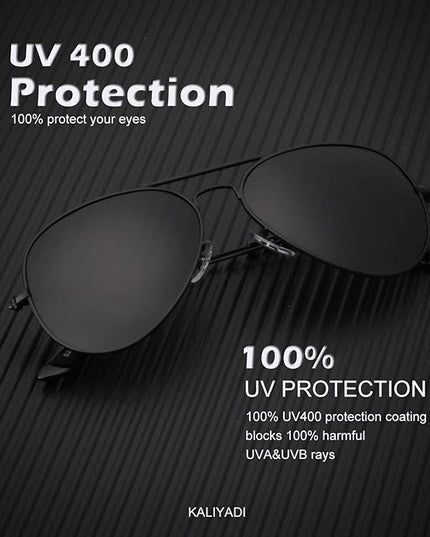KALIYADI Classic Aviator Sunglasses for Men Women Driving Sun glasses Polarized Lens UV Blocking