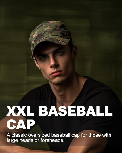 Zylioo XL XXL Oversize Baseball Cap, 100% Cotton Adjustable Dad Hat for Big Heads 23.5"-25.5", Soft Crown Large Size Cap