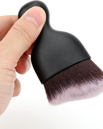 Car Detailing Brush, Soft Bristle Cleaning Brush, Scratch-Free Auto Duster Tool for Dashboard, Air Vents, Leather & Interior Cleaning (Black&White&Dark Brown)