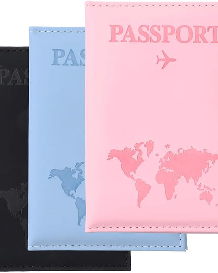 3 Pack Passport Covers, Passport Holder for Travel Passports Wallet Cover Case for Women Passports Book Holders for Women and Men Travel Must Haves Accessories