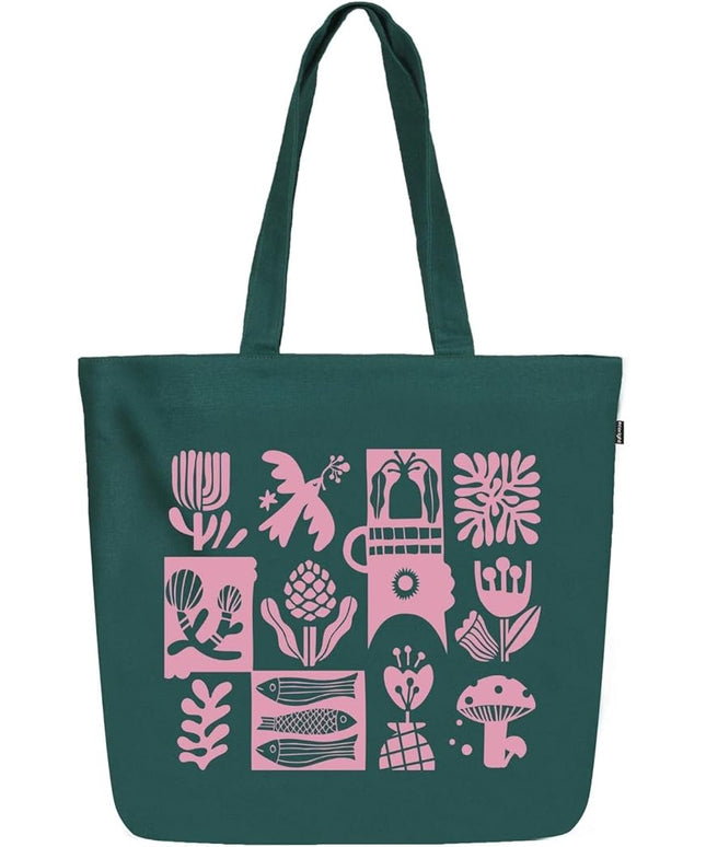 Ecoright Aesthetic Canvas Tote Bag for Women Large Zipper Tote Bags with Pocket, Womens Tote Bag for Yoga, Work, Beach