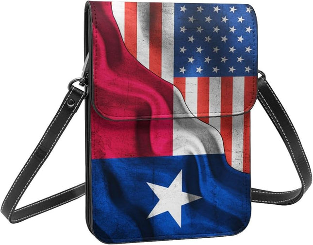 America Flag Texas Flag Small Crossbody Bag Is A Shoulder Bag Designed For Women And Girls Cell Phone Crossbody Wallet Purses With Card Slots Adjustable Strap