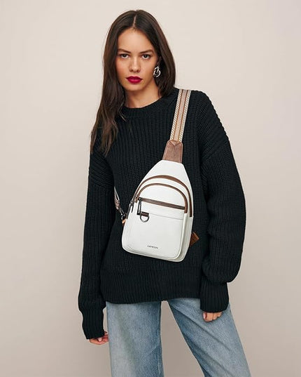 7L Sling Bag for Women Men Vegan Leather Crossbody Bags Fanny Pack Purse Backpack Over Shoulder Bag Travel Anti Theft