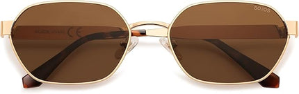 SOJOS Trendy Polarized Hexagon Sunglasses for Women Men, UV400 Retro Rectangle Shades SJ1238