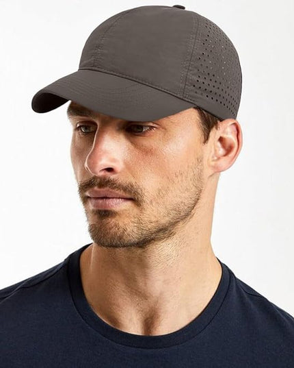 Xinveen Quick Dry Baseball Cap Curved Brim Snapback Hat Laser Cut Mesh Ball Cap Golf Ball Cap for Men Women