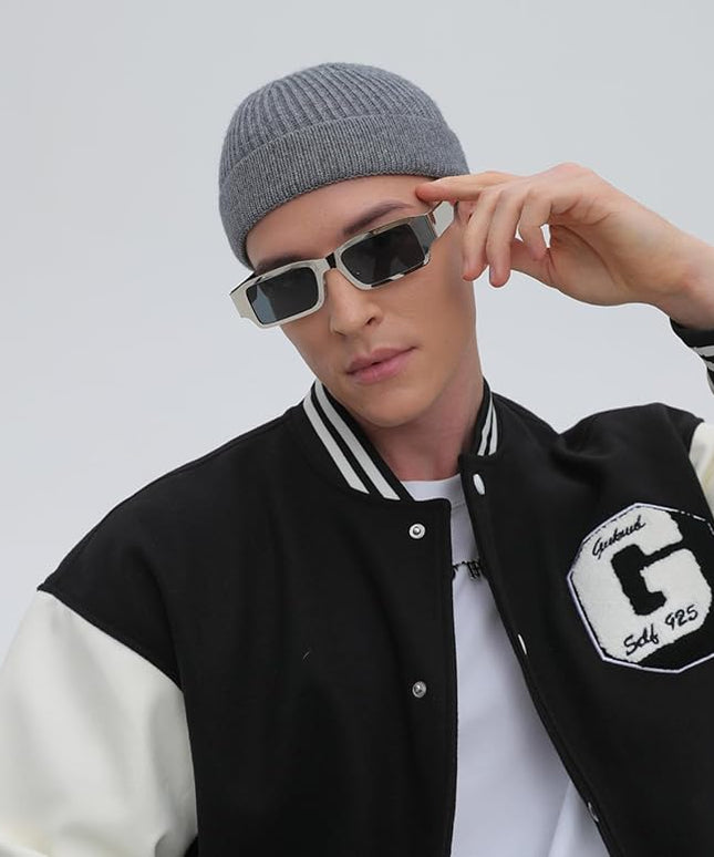 ROYBENS Thin Swag Wool Short Fisherman Beanie for Men Women, Knit Cuff Trawler Beanie Watch Hat, Soft Spring Fall Skull Cap
