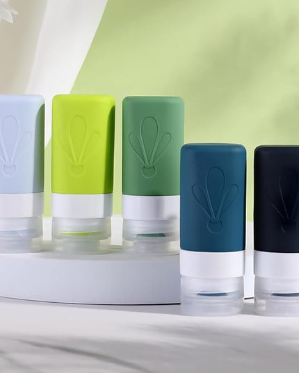 INSFIT Travel Bottles for Toiletries, TSA Approved 2oz Travel Size Toiletries, BPA Free Leak Proof Squeezable Silicone Tubes Travel Essentials for Shampoo Conditioner Lotion Soap