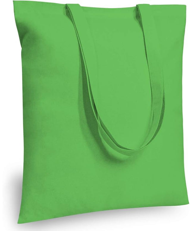 TOPDesign 6-Pack Economical 16"x15" Lime Green Cotton Tote Bag, Lightweight Medium Reusable Grocery Shopping Cloth Bags, Suitable for DIY, Advertising, Promotion, Gift, Activity