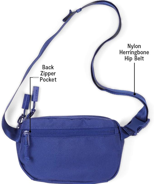 Baboon to the Moon Fanny Pack Mini 1.5L Compact Waist Bag Water Repellent Crossbody Belt Bag Lightweight Travel Everyday Bag for Men Women, Navy