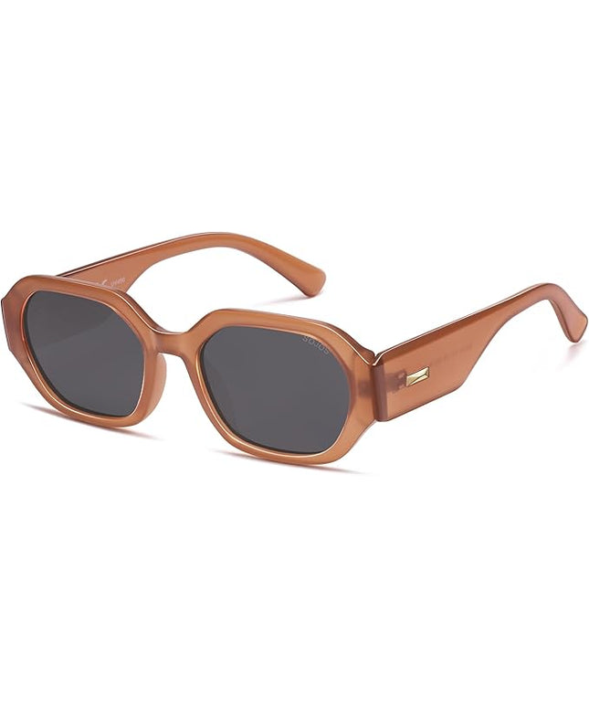 SOJOS Polarized Sunglasses For Women Retro Rectangle Womens Sun Glasses Trendy Narrow Square 90s Shades SJ2232