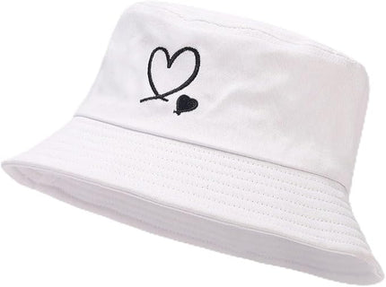 XYIYI Fashion Embroidery Bucket Hat Cotton Beach Fisherman Hats for Women Girls