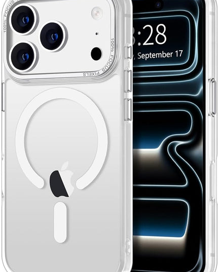 Hython Case for iPhone 17 Pro Max Case Magnetic Translucent Matte Phone Cases 6.9" [Compatible with MagSafe] Thin Slim Fit Shockproof Bumper Hard Protective Cover for Women Men Girls, Frosted White