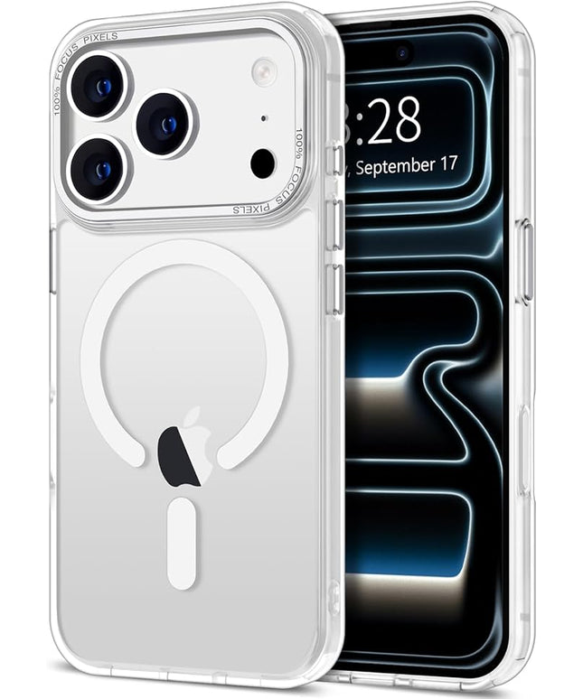 Hython Case for iPhone 17 Pro Max Case Magnetic Translucent Matte Phone Cases 6.9" [Compatible with MagSafe] Thin Slim Fit Shockproof Bumper Hard Protective Cover for Women Men Girls, Frosted White