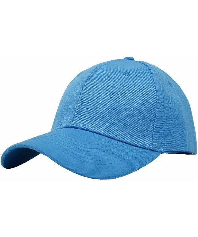 Glory Max Plain Baseball Cap Hook & Loop Strap Adjustable Solid Blank Curved Visor Hat