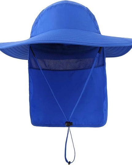 Home Prefer UPF 50+ Mens Wide Brim Fishing Hat with Neck Flap Sun Hat for Men Women Sun Protection Cap