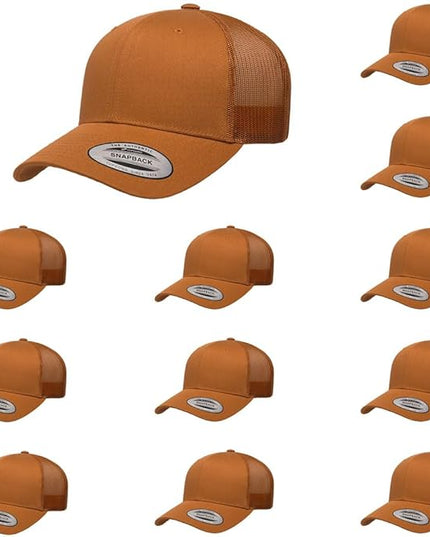 Yupoong Classic Premium Mesh 6 Panel Retro Trucker Cap | Mid Profile Snapback | OSFA | Bulk Pack Available