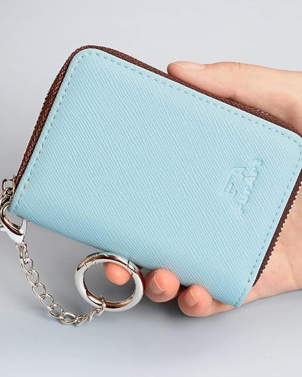 FurArt Zipper Wallet Women, RFID Blocking Credit Card Wallet, Business Card Holder, Compact Size KeyChain Wallet