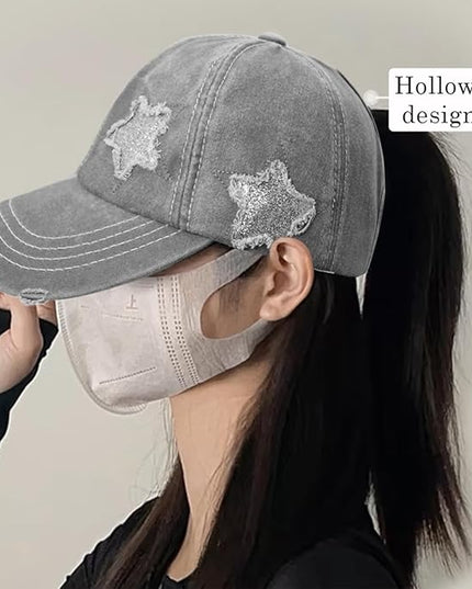 YeeHeen Ponytail Baseball Cap for Women High Messy Bun Caps Washed Cotton Hats