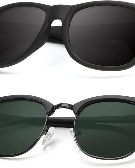 KALIYADI Polarized Sunglasses for Men and Women Semi-Rimless Frame Driving Sun glasses UV Blocking