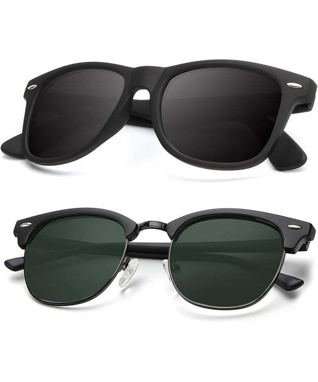 KALIYADI Polarized Sunglasses for Men and Women Semi-Rimless Frame Driving Sun glasses UV Blocking