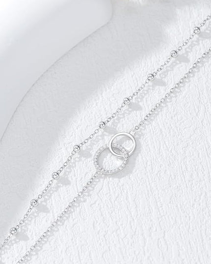 Dorunmo 925 Sterling Silver Infinity Heart Cross Circle Evil Eye Anklet Bracelets for Women Mother's Day Jewelry for Wife Girlfriend Mom Her