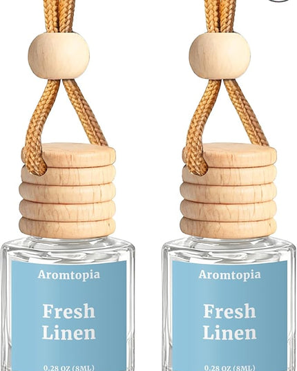 Car Air Freshener Diffuser 2 Pack, Hanging Car Fragrance Diffuser - Fresh Linen Fragrance Oil Air Diffuser for Car, Long Lasting Refreshing Fragrance, Pack of 2