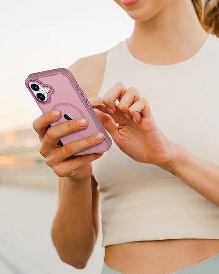 Hython Case for iPhone 17 Case Magnetic Translucent Matte Phone Cases 6.3" [Compatible with MagSafe] Thin Slim Fit Shockproof Bumper Hard Protective Cover for Women Men Girls, Frosted Grape Purple