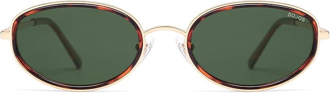 SOJOS Trendy Oval Polarized Sunglasses for Women Men, 80s 90s Chic Retro Vintage Sunnies SJ1248