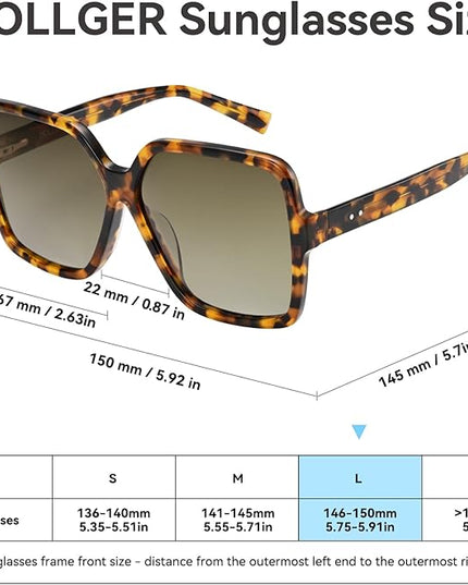 Dollger Oversized Square Sunglasses for Women Big Large Wide Fashion Shades for Men UV Protection Unisex
