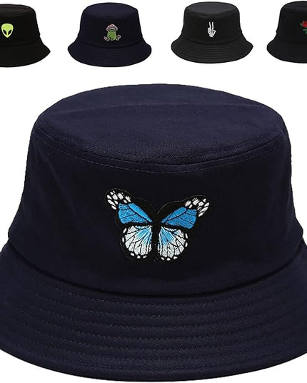 Cotton Bucket Hat for Women Men Summer Travel Sun Beach Bucket Cap, Unisex Outdoor Fisherman Hat