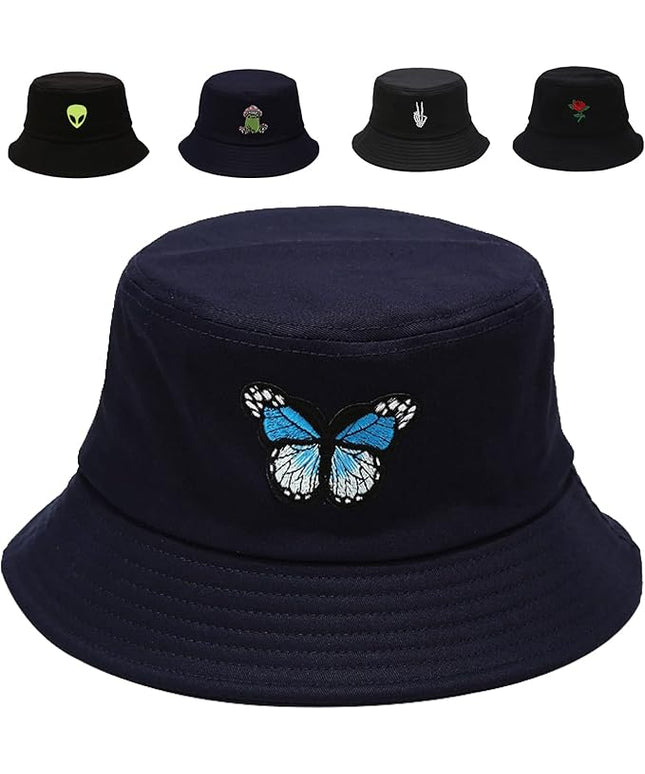 Cotton Bucket Hat for Women Men Summer Travel Sun Beach Bucket Cap, Unisex Outdoor Fisherman Hat