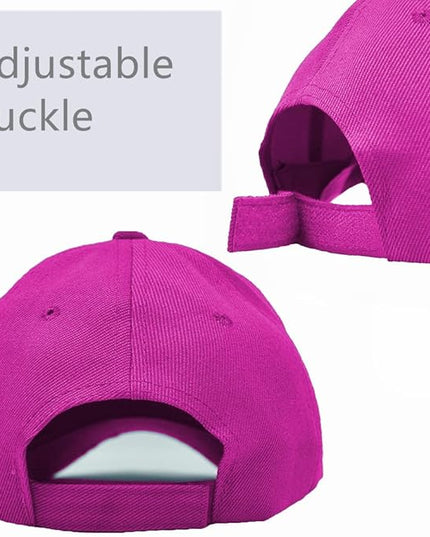 Glory Max Plain Baseball Cap Hook & Loop Strap Adjustable Solid Blank Curved Visor Hat