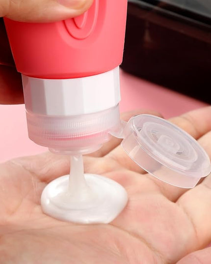 Travel Bottles for Toiletries, Tsa Approved 3oz Travel Size Containers BPA Free Leak Proof Refillable Liquid Silicone Squeezable Travel Accessories for Shampoo Conditioner Lotion (4 Pack)
