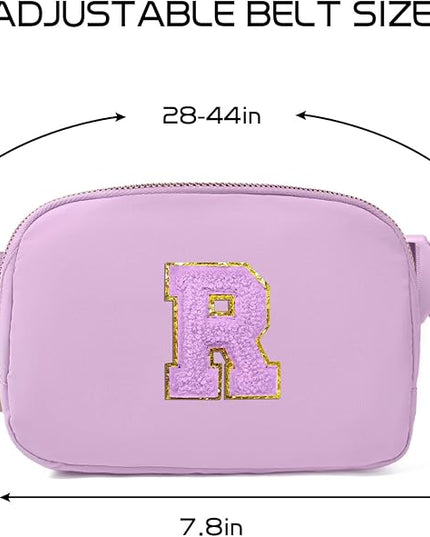 Gitus Gifts for 8 9 10 11 12 Year Old Girls Belt Bag Fanny Pack Crossbody Bags with Initial Letter Patch Cute Stuff Birthday Gifts for Teen Girls Women Personalized Trend Stuff (Lavender-R)