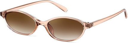 FEISEDY Retro Oval Cat Eye Sunglasses for Women 90s Narrow Lightweight Shades Y2k Trendy Sunnies B0257